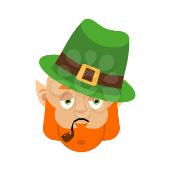 Leprechaun Sad. Dwarf with red beard sorrowful Emoji. Irish elf emotions. St.Patrick 's Day. Holiday in Ireland