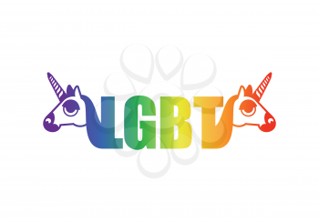 LGBT sign Unicorn and rainbow. Symbol of gays and lesbians, bisexuals and transgender people.
