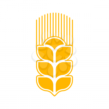 Wheat logo abstract. Agricultural emblem sign isolated
