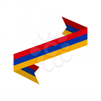 Armenia flag ribbon isolated. Armenian tape banner. National symbol countrys public
