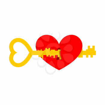 Key from heart. Illustration for Valentines Day