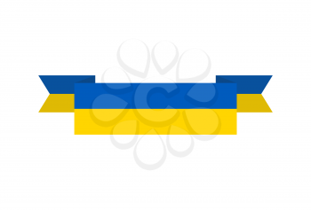 Ukraine Flag ribbon isolated. Ukrainian banner tape. state symbol
