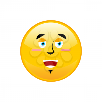 Funny Emoji isolated. Cheerful yellow circle emotion isolated
