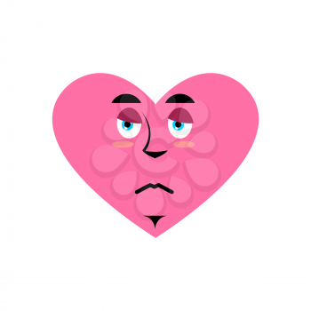 Love sad Emoji. Heart unhappy emotion Isolated 