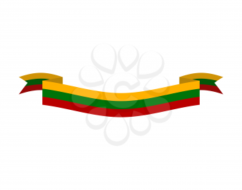 Lithuania flag ribbon isolated. Lithuanian tape banner. state symbol
