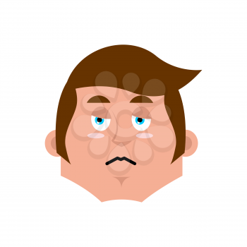 Guy sad Emoji. boy sorrowful emotion isolated. young man face
