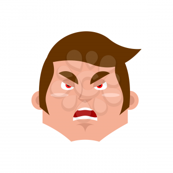 Guy angry Emoji. boy aggressive emotion isolated. young man face
