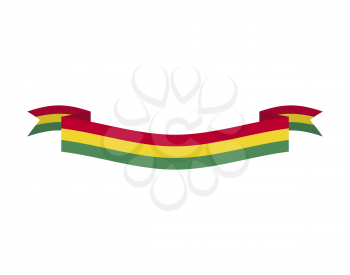 Bolivia flag ribbon isolated. Bolivian tape banner. National symbol of countrys public