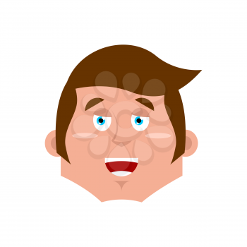Guy happy Emoji. boy merry emotion isolated. young man face
