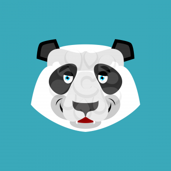 Panda Happy Emoji. Chinese bear merry emotion isolated
