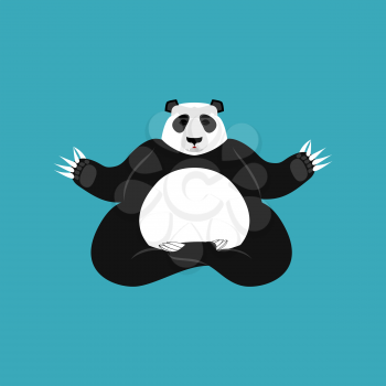 Panda Yoga. Chinese bear yogi. Animal zen and relax
