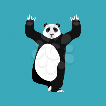 Panda Yoga. Chinese bear yogi. Animal zen and relax
