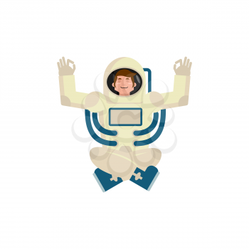Astronaut yogi. Space yoga. Space man zen and relaxation
