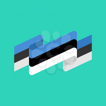 Estonia flag ribbon isolated. Estonian tape banner. National symbol of countrys public
