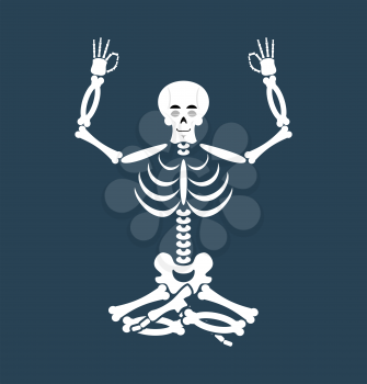 Skeleton yoga. yogi Dead. Zen and relaxation. lotus Pose
