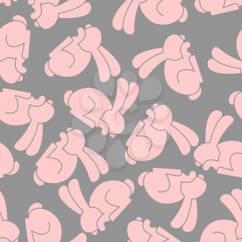 Pink Rabbit seamless pattern. Hare ornament. bunny background. Animal Texture for childrens cloth
