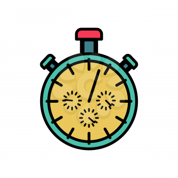 Stopwatch symbol flat design. Detect time sports gadget isolated
