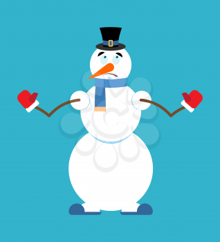 Snowman oops. New Year and Christmas vector illustration