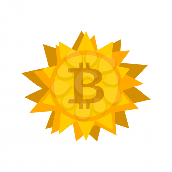 Bitcoin computer virus. Crypto currency is web bug. Vector illustration
