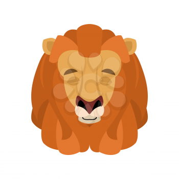 Lion sleeping emoji face avatar. Wild animal asleep emotions. Beast. Vector illustration