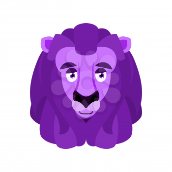 Lion Eggplant. Purple wild animal. Vector illustration