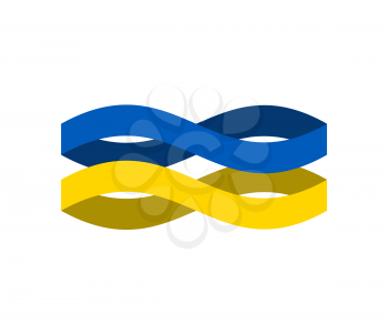 Ukraine Flag ribbon isolated. Ukrainian symbol national tape. State country sign. Vector illustration
