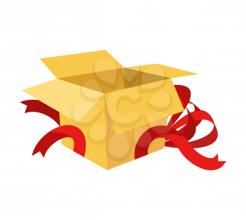 Open gift box isolated. holiday cardboard box Vector illustration

