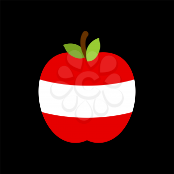 Apple Austria flag. Austrian National Fruit. Vector illustration
