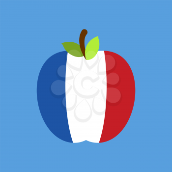 Apple France flag. French National Fruit. Vector illustration
