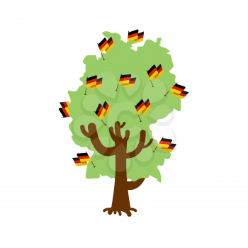 Patriotic tree Germany map. German flag. National political Plant. Vector illustration
