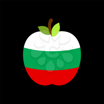 Apple Bulgaria flag. Bulgarian National Fruit. Vector illustration

