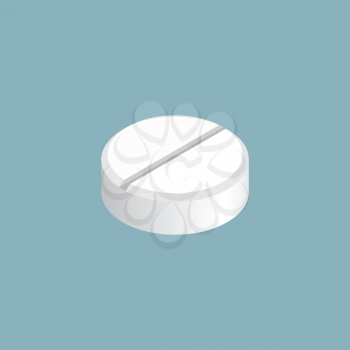White tablet  Medicine isolated. pill vitamin
