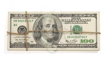 dollars money banknotes isolated on white background