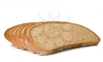 loaf of sliced bread isolated on white background