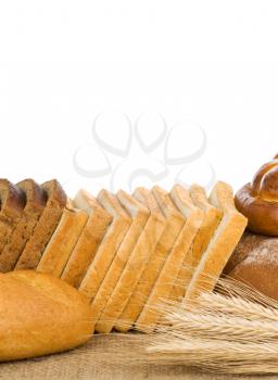 set of bakery products isolated on white background