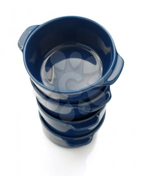 empty ceramic pot isolated on white
