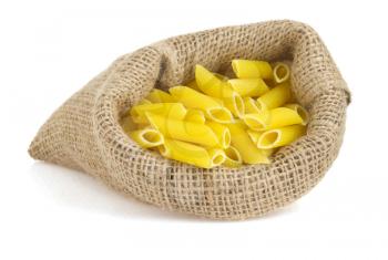 raw pasta isolated on white background