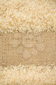 rice grain and sack background texture