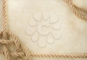 ropes at old vintage ancient paper background texture