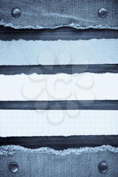 blue jean on wood texture background