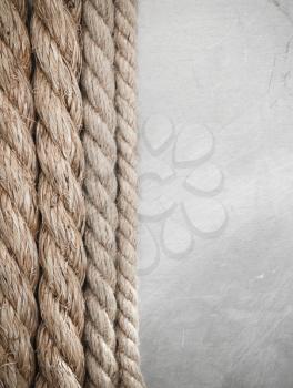 ship rope on metal texture background