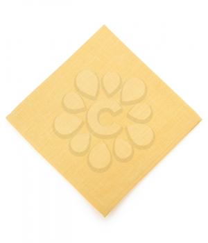 yellow napkin isolated on white background