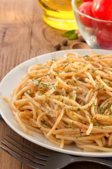 pasta spaghetti macaroni in plate