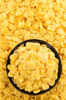 corn flakes in bowl as background texture