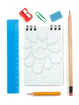 school supplies isolated on white background