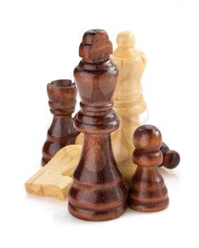 chess figures isolated on white background