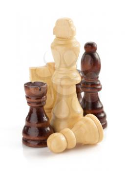 chess figures isolated on white background