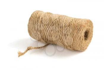 roll of twine cord and thread isolated on white background