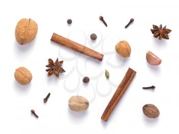 spices isolated on white background