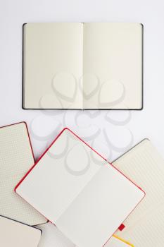 paper notebook and note pad at white background